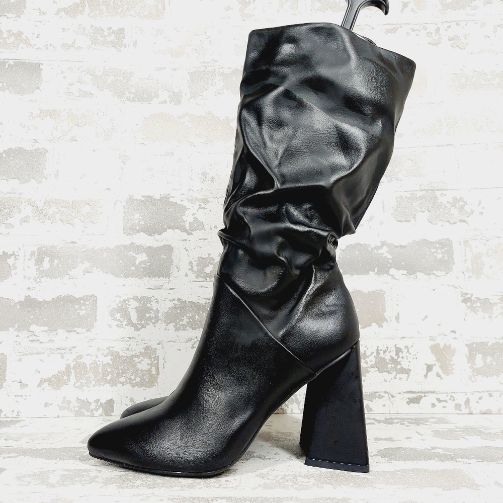 NEW DV Dolce Vita Women's Wandah Black Slouch Dress Boots O455